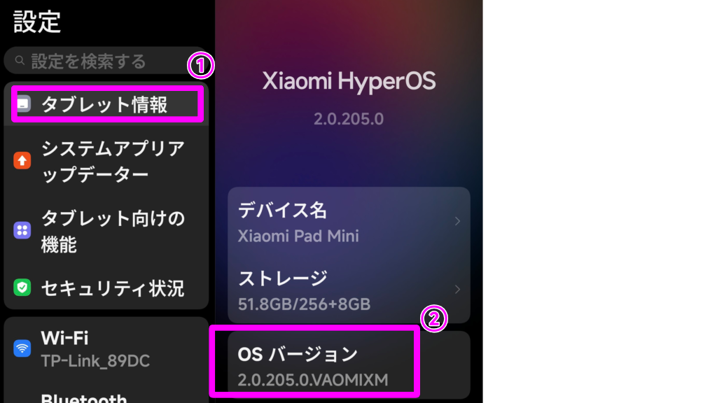 mipadmini-devlopper_option